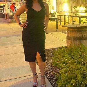 Black Bodycon Midi Dress